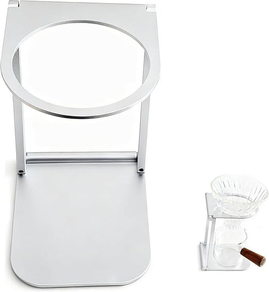 Foldable Aluminum Pour Over Coffee Stand ，Espresso Machine Holder, Portable Dripper Stand with Base for Home, Office, Camping Travel