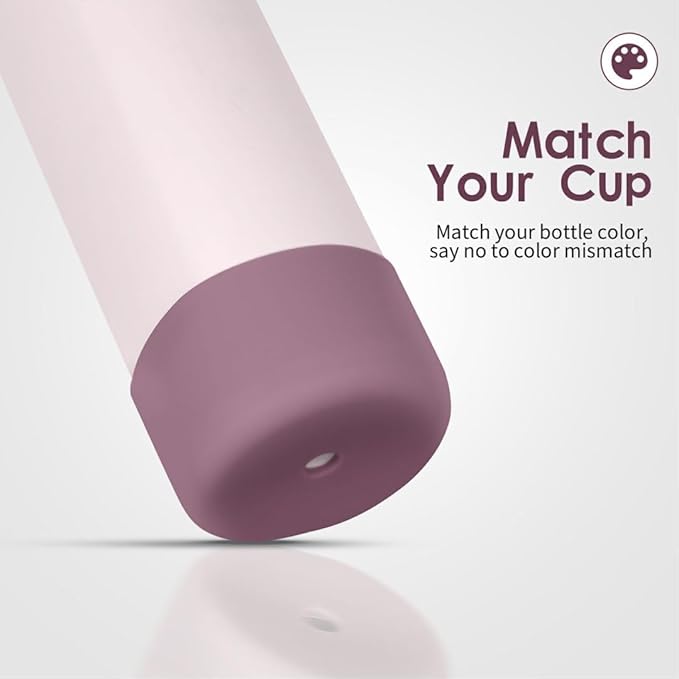 2PCS Silicone Water Bottle Boot, Compatible with Owala 24oz 32oz 40oz, Protective Anti-Scratch & Anti-Dent No Noise Sleeve Cover for FreeSip/Twist/Flip Water Bottles (Mauve, 32oz)