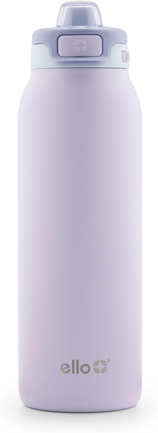 Ello Pop & Fill Insulated Stainless Steel Water Bottle with Quick Fill Lid, Leakproof Locking, Sip or Chug Spout, BPA-Free, Double Wall Vacuum Insulated for Sports, Travel & School- 22oz / 32oz / 40oz
