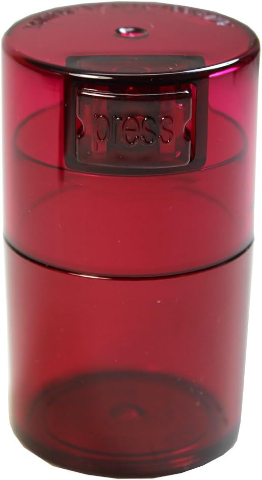 Vitavac - 5g to 20 grams Airtight Multi-Use Vacuum Seal Portable Storage Container for Dry Goods, Food, and Herbs - Red Tint