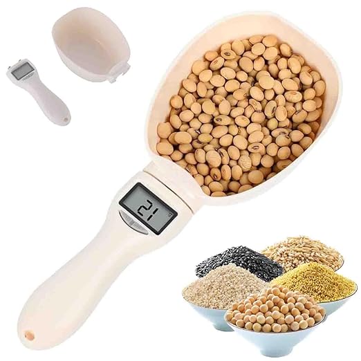 Digital Measuring Spoon Scale,Food Measuring Scoop Scale,ABS Kitchen Weight Scale for Food with LCD Screen,High Precision,for Cooking,Baking,Coffee and Pet Portion Control