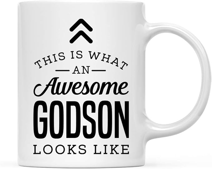 Andaz Press 11oz. Ceramic Coffee Tea Mug, This is What an Awesome Godson Looks Like, 1-Pack, Birthday Ideas Coworker Him Her, Includes Gift Box