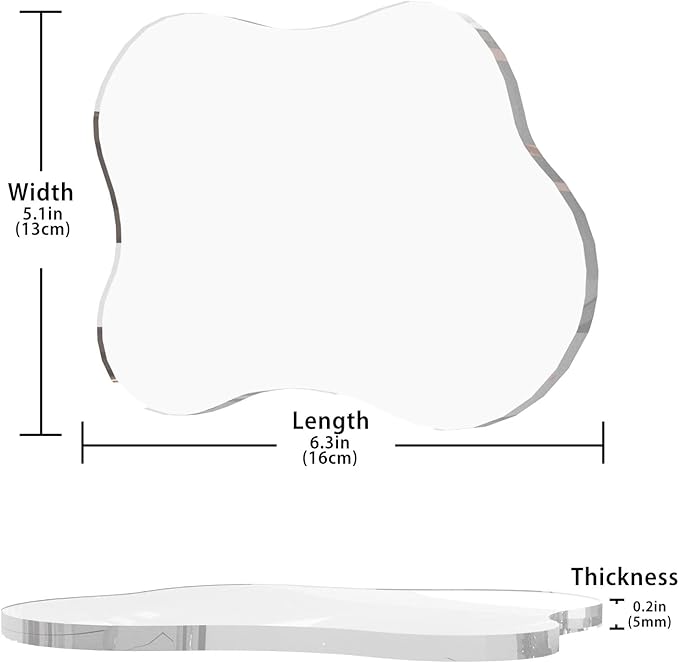 2 Pcak Acrylic Coasters Decorative Plates, Clear Cloud Shape bar Drink Coaster, Coffee Cup Coaster for Desk Accessories Office Home Decor,Perfect for Tabletop, Coffee Table, Kitchen, Bar（Clear）