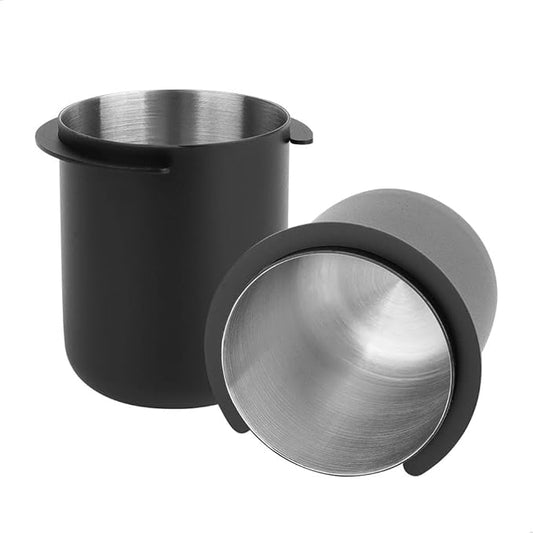 watchget 58mm Coffee Dosing Cup - Espresso Dosing Cup Compatible with 58mm Portafilter Stainless Steel - Espresso Machine Accessory, Black