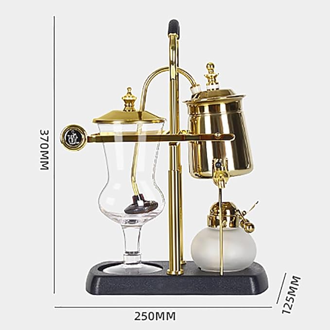 Siphon Coffee Maker, 3-5 Cups Detachable Siphon Coffee Brewer, 304 Stainless Steel Mesh and High Borosilicate Heat-Resistant Glass, Double Ridged Fulcrum with Tee Handle for Coffee, Tea