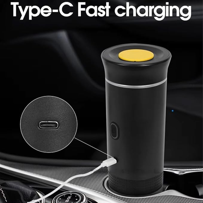 Magic Boxx Portable Electric Coffee Maker with USB-C | Compatible with Capsules and Ground Coffee | Ideal for Car, Office, Travel, and Camping