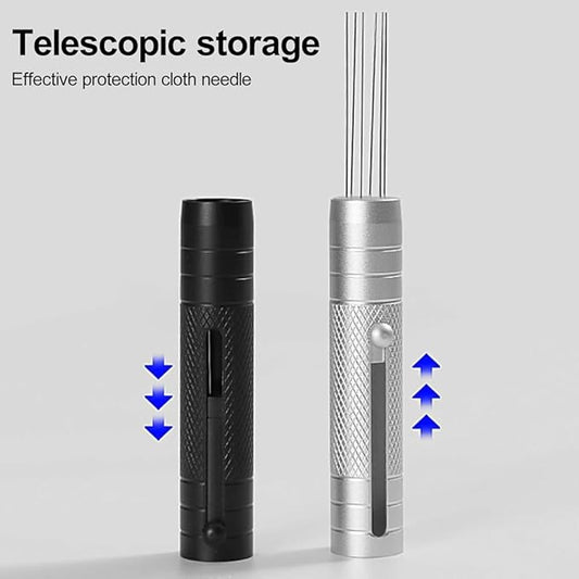 WDT Espresso Tool Retractable Espresso Coffee Stirrer Heavy Duty 6Pin WDT Espresso Distribution Tool Silver