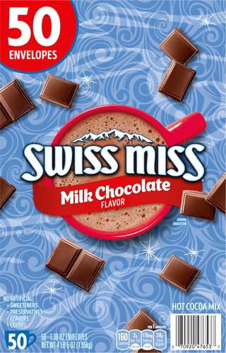 Swiss Miss Milk Chocolate Flavor Hot Cocoa Mix,1.38 oz. 50-Count,(Pack of 2)
