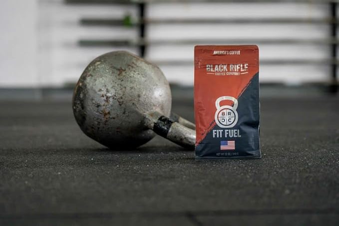 Black Rifle Coffee Company Fit Fuel, 12oz Bag, Ground Coffee Medium Roast - Roasted Blend Made from Arabica Beans - Colombian & Brazilian Beans - Veteran Founded & American Made