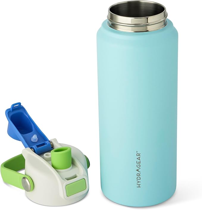 Hydragear RIO Stainless Steel Water Bottle – 24 oz – Double-Wall Vacuum Insulated with Push-Open Lid – BPA-Free - Olympic