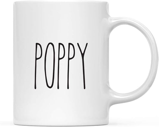 Andaz Press Simple Rustic Farmhouse Kitchen Decor 11oz. Ceramic Coffee Tea Mug Gift, Poppy, 1-Pack, Birthday Christmas Gift Ideas for Family, Friends