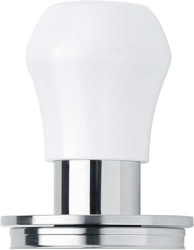 Normcore 51mm Coffee Tamper V4.1 Mini, Spring-Loaded with Click Feedback, Self-Leveling Stainless Steel Flat Baffle, Compatible with 51mm Espresso Machines Portafilter, White