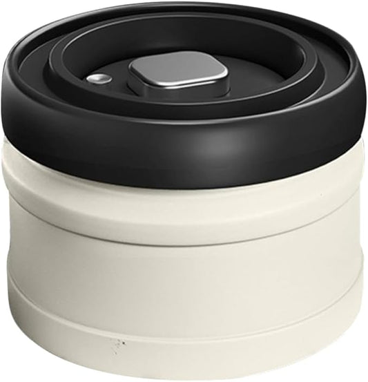 Vacuum Seal Spice Container White Close Canister for Coffee Beans Grains and Seasonings with Airtight Stainless Steel Silicone and PP Materials for Kitchen Storage