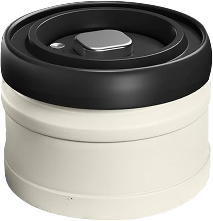 Lurrose Vacuum Spice Canister and Lidded Beans Container 750Ml White Press-Seal Airtight Grain Storage Jar for Kitchen Pantry Organization