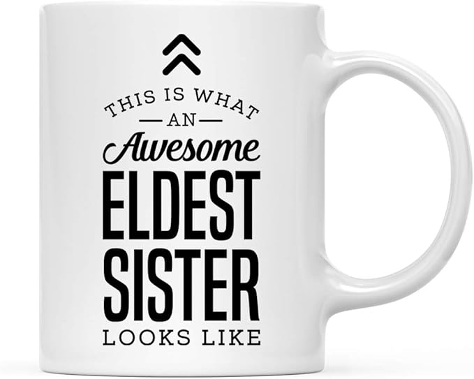 Andaz Press 11oz. Ceramic Coffee Tea Mug Thank You Gift, This is What an Awesome Eldest Sister Looks Like, 1-Pack, Birthday Christmas Gift Ideas Coworker Him Her, Includes Gift Box
