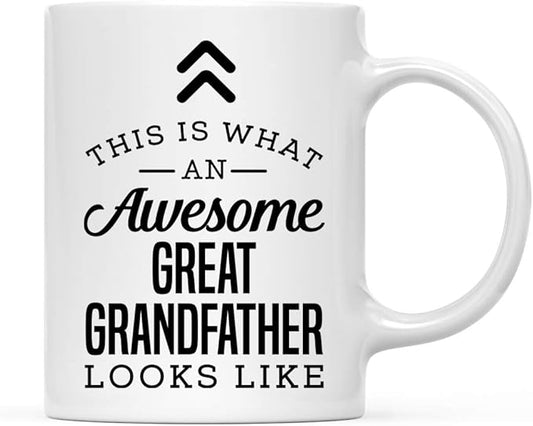 Andaz Press 11oz. Ceramic Coffee Tea Mug Thank You Gift, This is What an Awesome Great Grandfather Looks Like, 1-Pack, Birthday Christmas Gift Ideas Coworker Him Her, Includes Gift Box