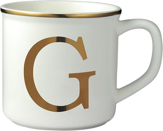 Miicol Ceramic Coffee Mug 16 oz, Monogram Coffee Cup, Golden Initial Tea Mug, Personalized Tea Cup, Unique Gift, Large Mug for Home, Office, Letter G