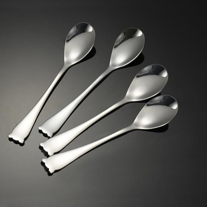 Stainless Steel Mini Coffee Espresso Spoons,Small Dessert Teaspoons, Cute Animal Design Coffee Spoons for Coffee Tea Desserts,6.6 inch, Set of 4