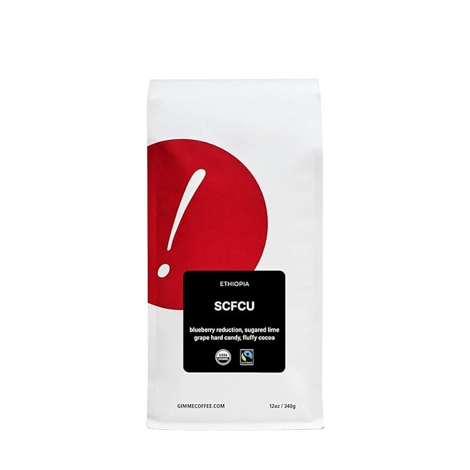 Ethiopia SCFCU - Certified Fairtrade, Organic - Roasted by Gimme! Coffee - Whole Bean Coffee - 5 Pound Bag