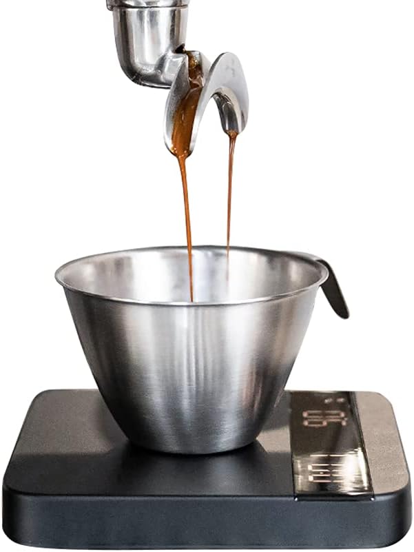 2oz Espresso Shot Cup, watchget Espresso Measuring Cup with Handle and Insdie Mark Stainless Steel Measuring Shot Cup for Barista Cafe Home Professional Espresso Coffee Accessories