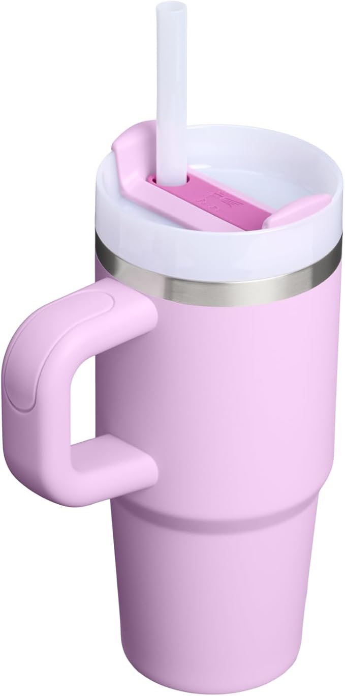 STANLEY Quencher H2.0 Tumbler with Handle and Straw 14 oz | Flowstate 3-Position Lid | Cup Holder Compatible for Travel | Insulated Stainless Steel Cup | BPA-Free | Soft Orchid
