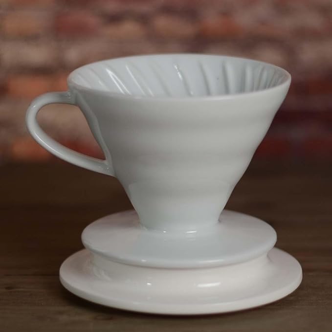 Pour Over Coffee Dripper Set V60#2 Ceramic Dripper + Dripping Tray (Dripping Tray)