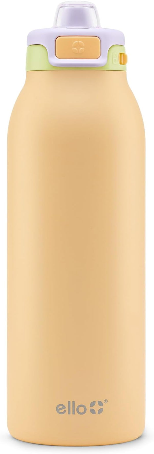 Ello Pop & Fill Insulated Stainless Steel Water Bottle with Quick Fill Lid, Leakproof Locking, Sip or Chug Spout, BPA-Free, Double Wall Vacuum Insulated for Sports, Travel & School- 22oz / 32oz / 40oz