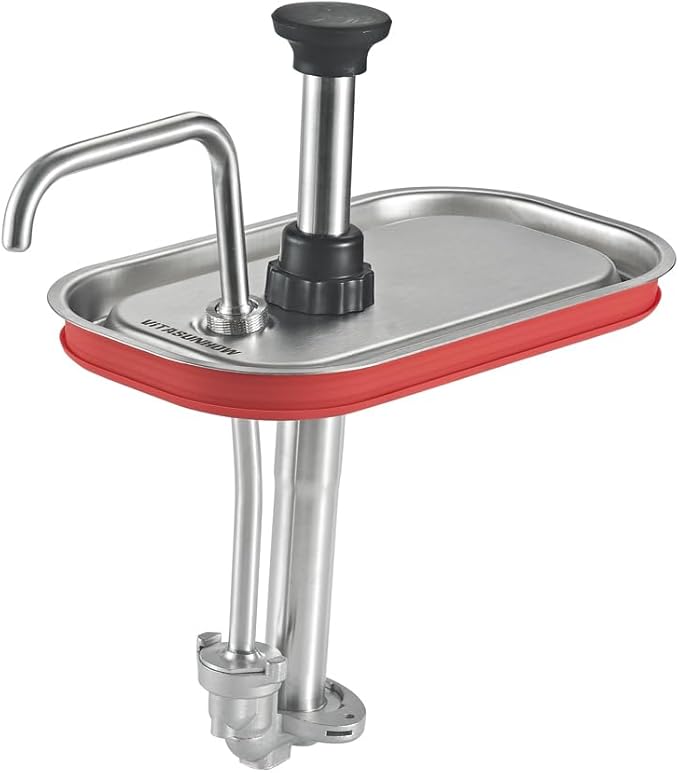 VITASUNHOW Sauce Pump Dispenser Stainless Steel Dispenser - Large Capacity Condiment Pump Dispenser Quantitative Pressure Head for Variety of Sauces (1055S)