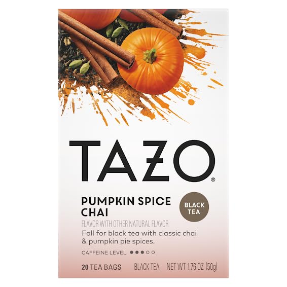 TAZO Tea Bags, (JOY, Passion, Pumpkin Chai, Vanilla Caramel Chai, Wild Sweet Orange, Peachy Green) (1ea) (Variety Pack)