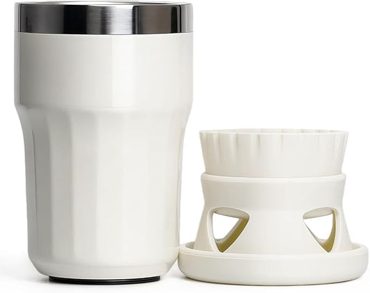 Pocket Pour-Over Coffee Maker, Portable Coffee Dripper & Cup Set with Cone Paper Filters, Travel-Friendly, Easy to Clean