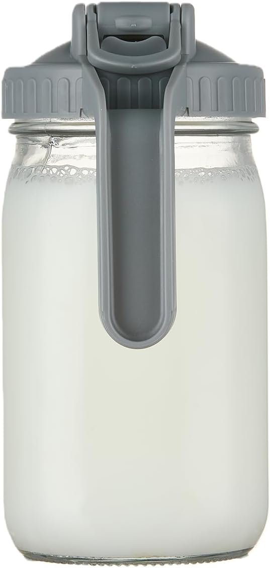 Karafu 30 Oz Milk Pitcher - Glass Mason Jar with Pour Spout Handle Leak Proof, Airtight Jug for Milk, Iced Tea, Sun Tea, Cold Brew Coffee, Juice - Heavy Duty Wide Mouth Storage Container