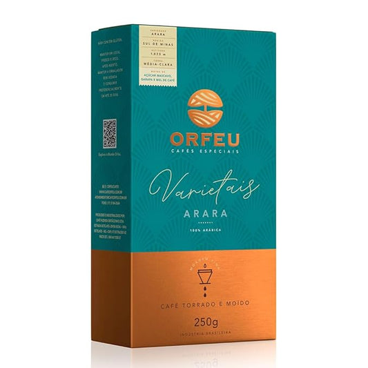 Arara Roasted and Ground Coffee 8.8 oz – Notes of Brown Sugar, Garapa and Coffee Honey – Balance and Natural Sweetness – Café Orfeu