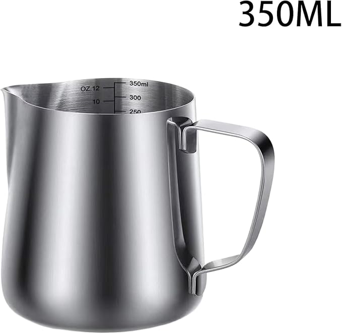 Milk Steamer Cup - Milk Frother Pitcher 350ml/12oz Withscale And Decorating Pen, Latte Art Pitcher,Stainless Steel Espresso Cups | Accessories For Kitchen Bar Travel Cafe Restaurant