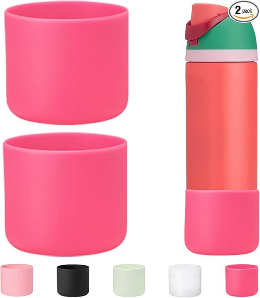 2-PCS Silicone Boot for Owala Water Bottle 24 oz, Accessories for Owala Boots 24oz - Protector Sleeve Anti-Slip & Scratch Rubber Bottom Cover for Free Sip,Twist,Flip Water Bottles