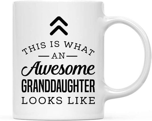 Andaz Press 11oz. Ceramic Coffee Tea Mug Thank You Gift, This is What an Awesome Granddaughter Looks Like, 1-Pack, Birthday Christmas Ideas Coworker Him Her, Includes Box