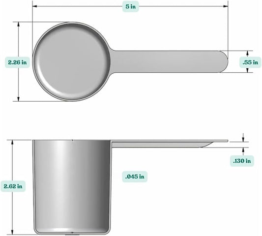 Supplement and Supply 148 mL (148 CC | 5 Oz.) Long Handle Scoop for Coffee, Protein Powder, Pet Food, Spices, Grains, Dry Goods – Food-Grade BPA-Free Plastic Measuring Spoon (Pack of 1)