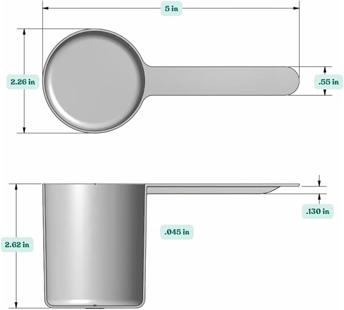 Supplement and Supply 148 mL (148 CC | 5 Oz.) Long Handle Scoop for Coffee, Protein Powder, Pet Food, Spices, Grains, Dry Goods – Food-Grade BPA-Free Plastic Measuring Spoon (Pack of 10)