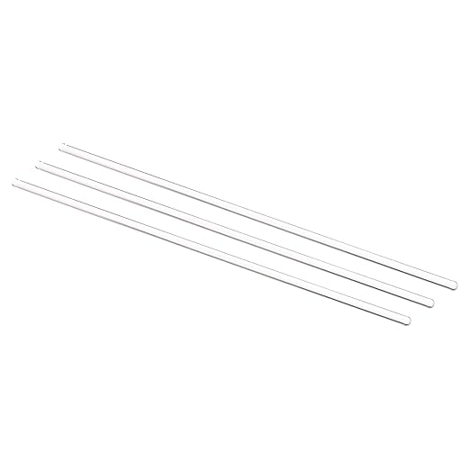 MECCANIXITY 3.3 Borosilicate Glass Stick 9.84" Length 5mm Dia Stir Rod Mixing Tools with Both Ends Round for Lab Kitchen Science 3Pcs