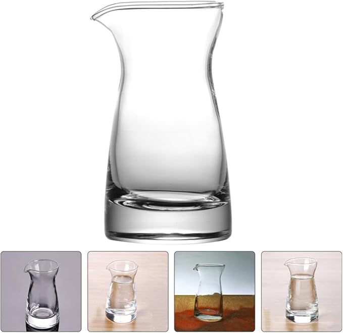 Gatuida Glass Creamer Pitcher 2pcs Milk Creamer Jug Sauce Serving Pitcher Wine Carafe Glass Mini Carafe 80ml Whiskey Decanter for Wine Dinner Parties Tastings Bars Restaurants, 10.00X5.40X5.40CM
