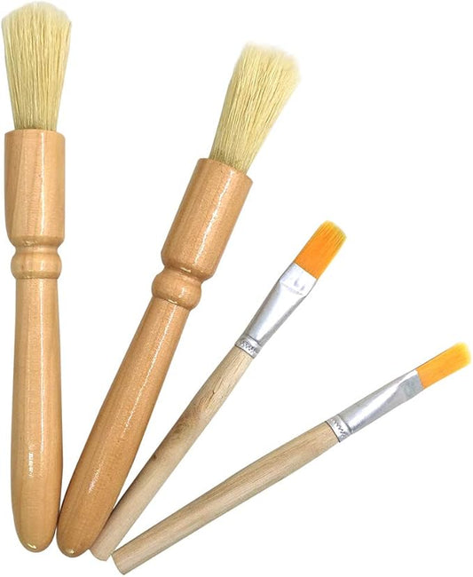 4 Packs Coffee Grinder Brush,DanziX Wooden Cleaning Brush for Grinders and Pasta Makers-2 Size
