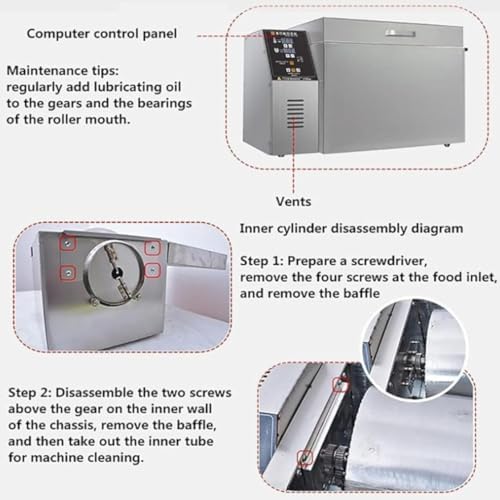 Coffee Roaster Machine, Stainless Steel Electric Roasting Machine with Timer & Thermostat for Nuts & Whole Grains