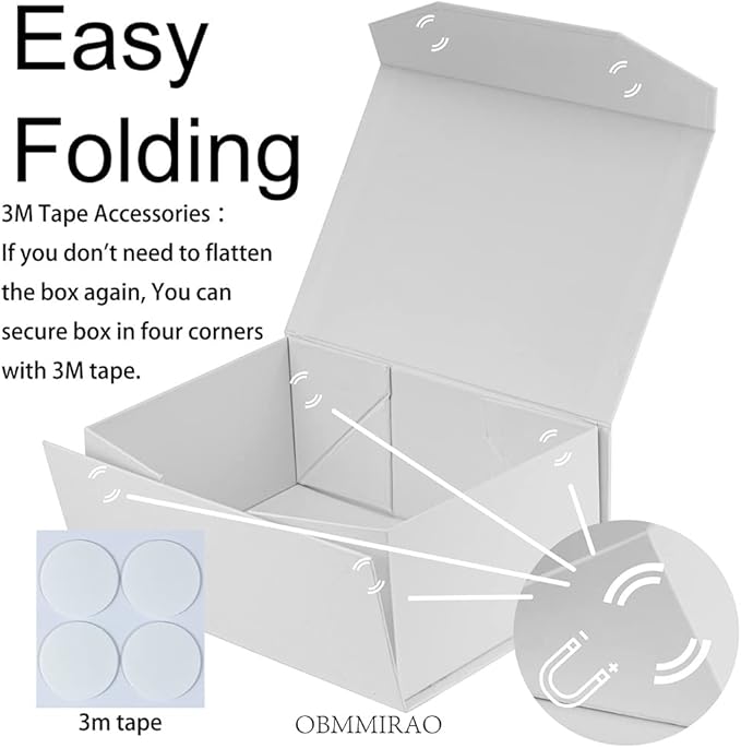 10 Small White Gift Boxes 9.5x7x4 Inches, Magnetic Gift Box with Lid for Gift Packaging, Wholesale gift boxes for Presents, Bridesmaid Proposal Boxes (10pcs/pack)