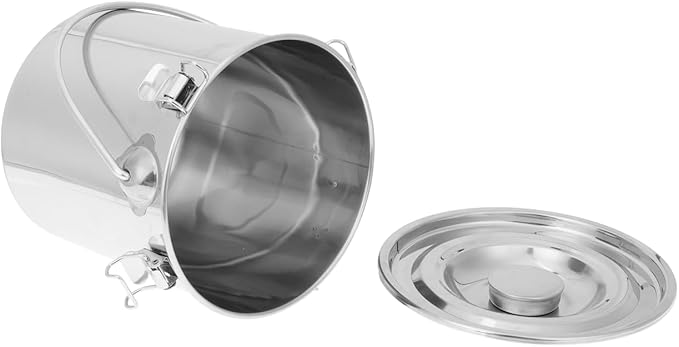 iplusmile Stainless Steel Airtight Canisters Container: 152 fl oz Airtight Clamp Lid Kitchen Food Storage Bucket for Rice Flour Grain Coffee Bean Flour Oil Sugar Milk