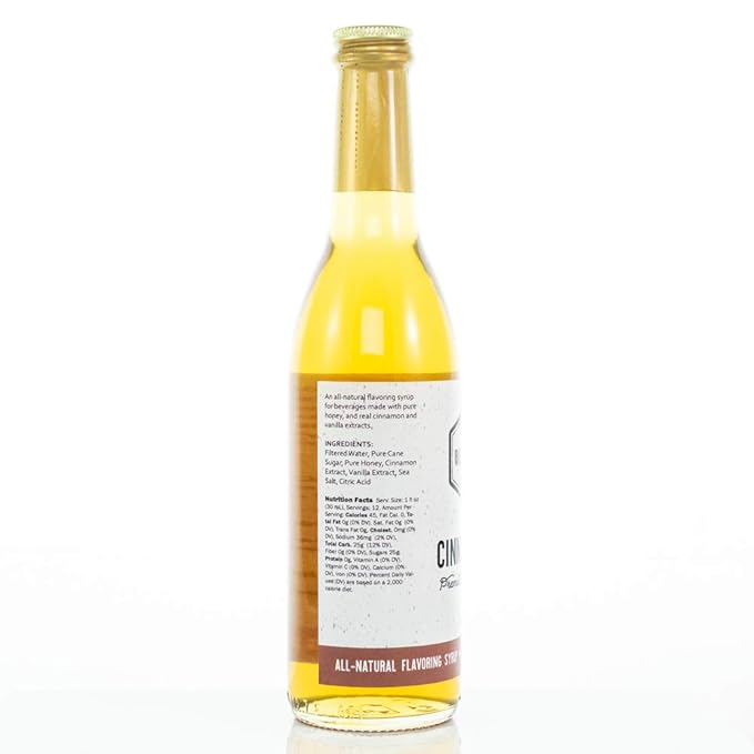 Bee in Your Bonnet Premium Flavoring Syrup - Made with Real Honey & Natural Ingredients - Perfect for Coffee Flavoring, Cocktails & Drinks - Cinnamon Roll Flavoring - 2 x 12 Ounce Bottles