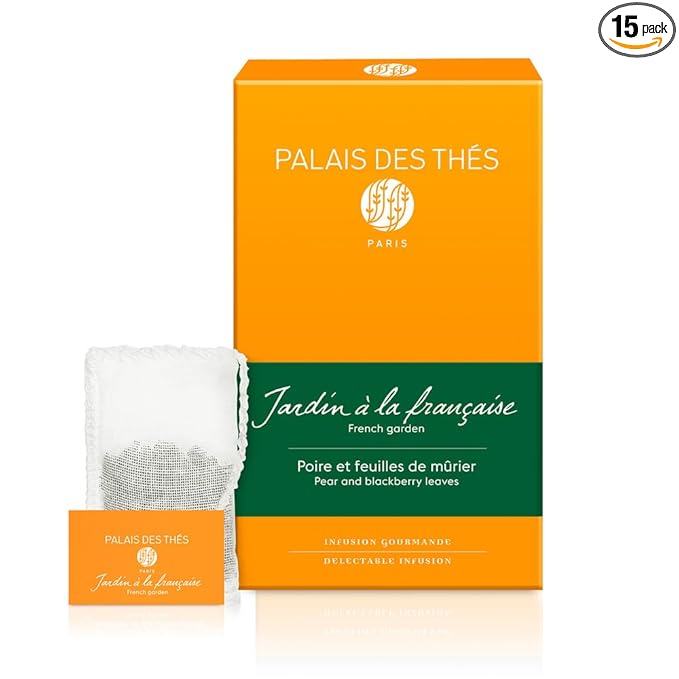 Palais des Thés - French Garden - Herbal Caffeine-Free Tea with Pear & Blackberry - Premium Tea Bags, Serves 15 Cups