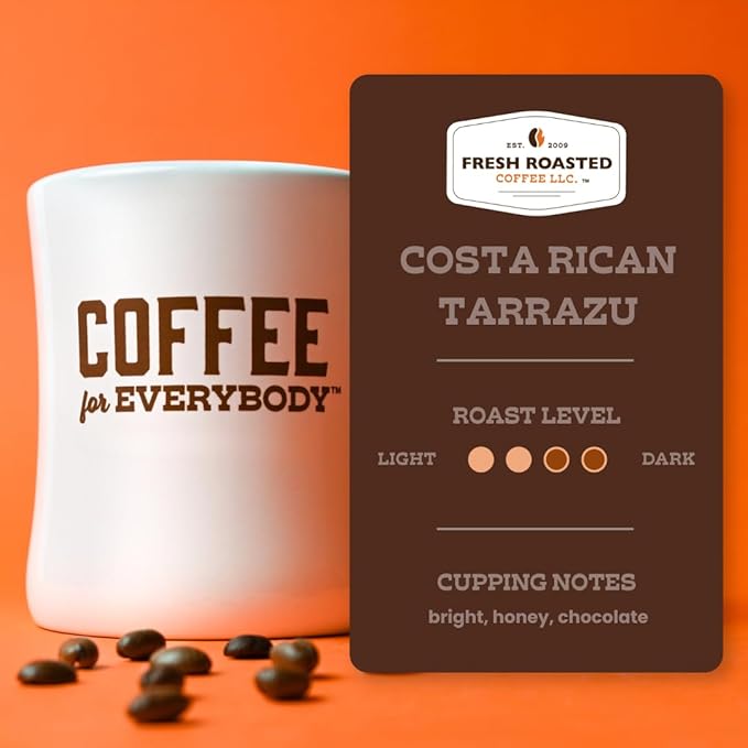 Fresh Roasted Coffee, Costa Rican Tarrazu, 2 lb (32 oz), Medium Roast, Kosher, Whole Bean