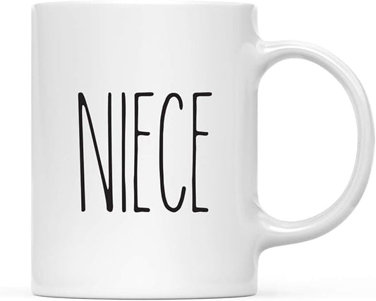 Andaz Press Simple Rustic Farmhouse Kitchen Decor 11oz. Ceramic Coffee Tea Mug Gift, Niece, 1-Pack, Birthday Christmas Gift Ideas for Family, Friends