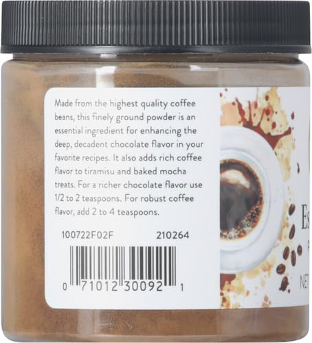 King Arthur Espresso Powder: Premium Baking Extract for Rich Chocolate Flavoring, 3 oz Reusable Jar, Kosher Certified - Enhance Your Desserts with Instant Coffee Intensity