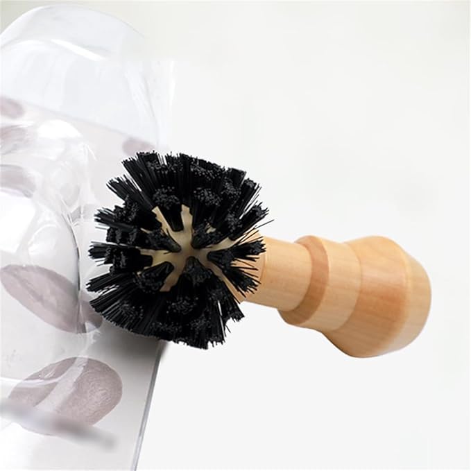 Coffee Portafilter Basket Cleaning Brush, Stiff Bristles and Wood Handle Coffee Accessories, Coffee Filter Brush Fits for Espresso Barista Machine Cleaning Tool (58mm)
