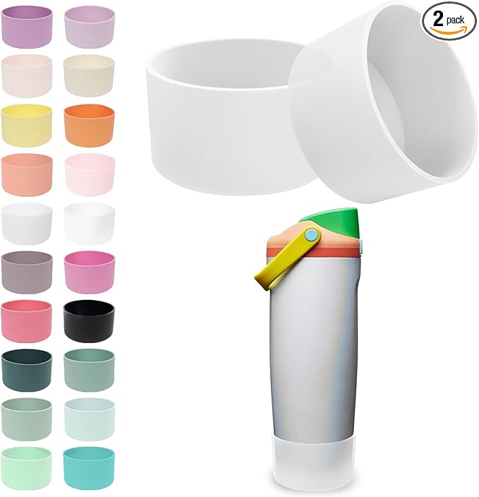 2PCS Silicone Boots for Owala 30oz & 40oz FreeSip Sway Bottles & Tumblers – Non-Slip, Scratch-Resistant, Stability Enhancer for Owala Accessories (Transparent frosted)
